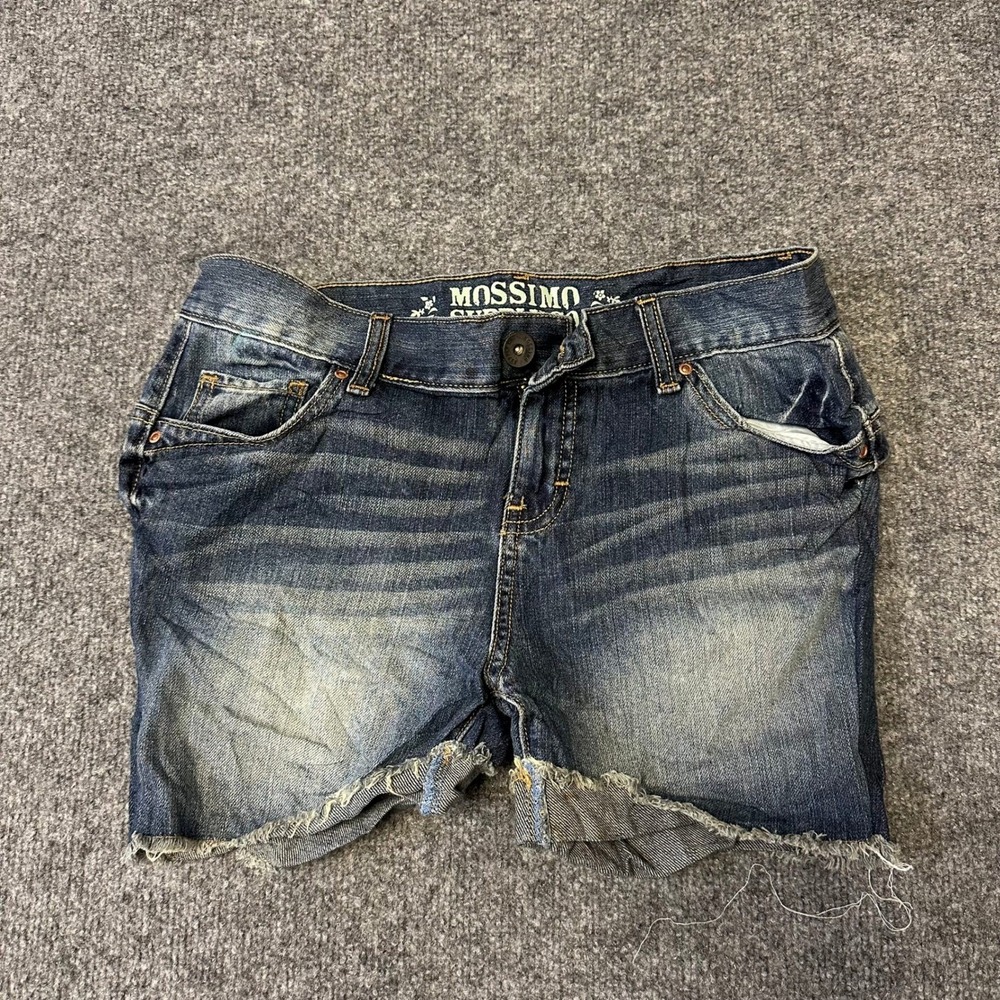 Mossimo Shorts Womens Size 5 Blue Denim Cut Off Low Rise Frayed Hem Casual 70438